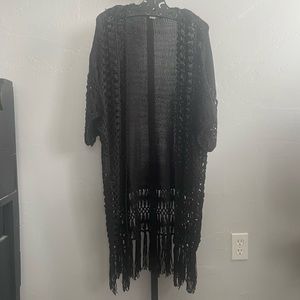 Black Crochet Duster